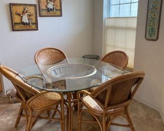 Rattan Nook Table and Chairs