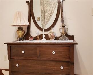 Victorian Oval wishbone mirror in excellent condition