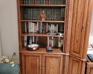 Each bookcase/Ent center are separate and are in the basement walkout