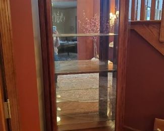 Wood glass front 4-side panels to open approx 6' x 3'