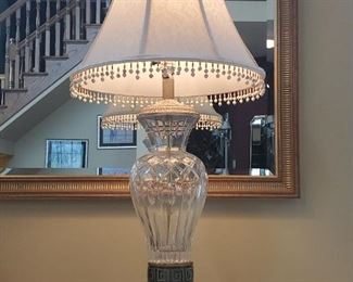 There are (2) of these glass lamps with unique shades