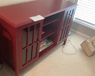 Red Flat Panel TV Stand