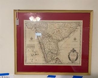 Circa 1730 Antique Map of India