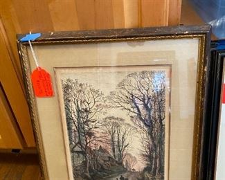 Fred Slocombe Hand Colored Engraving