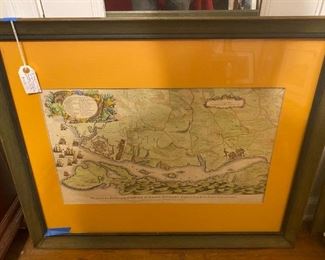 1732 Map of Plan of the Town and Harbour of Mahon, St Philip's Castle