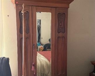 vintage armoire    great size  bed  is not for sale at this time - 