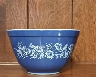 Pyrex Blue with White Flowers