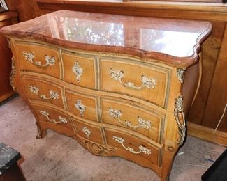 faux marble top chest