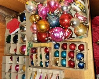 vintage and new Christmas and holiday decorations