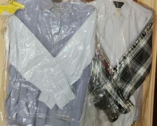 men's shirts, fresh from the drycleaner