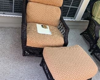 Custom made Swirl chair with ottoman sunroom kept