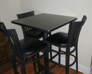 BISTRO TABLE WITH 4 CHAIRS.  ONE CHAIR NOT SHOWN.