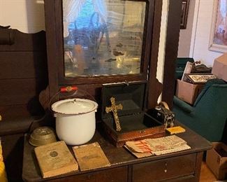 Vintage dresser & items
