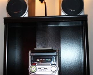 Compact Aiwa stereo system.  Includes dual cassette and cd player, radio tuner.
