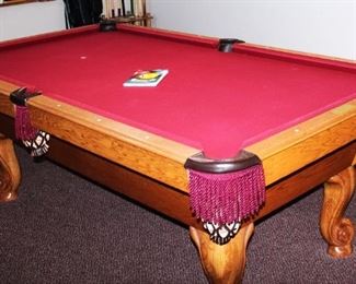 Classic Olhausen slate pool table in excellent condition.