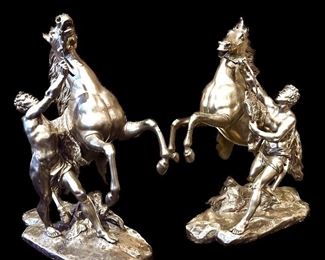 Pair of Bronze Marley Horses