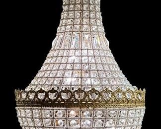 3g2. Crystal birdcage style chandelier