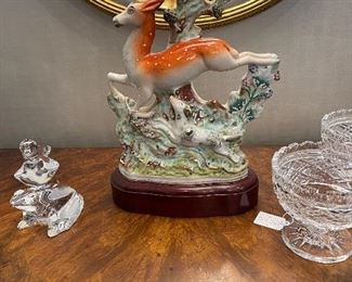3k. Staffordshire spillvase made into a lamp