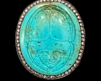 4f. Turquoise & Diamond Scarab