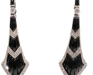 4q8. Art Deco and enamel earrings