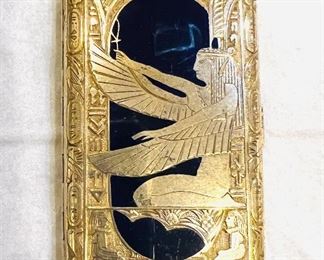4r4. Vermeil sterling and enamel card case