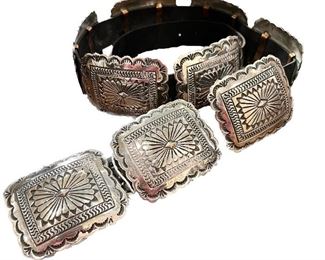 4s7. Sterling concho belt