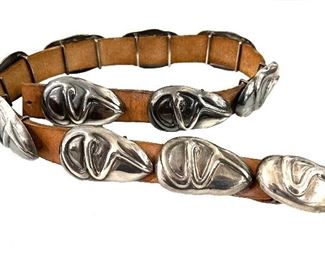 4s7a. Mariquita Masterson designed sterling concho belt, executed in Marmolejo Orfebres workshop