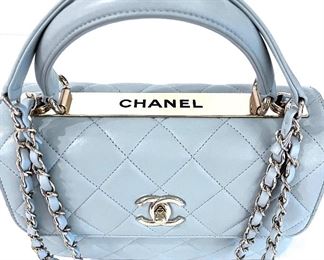 5h8. Pale Blue Chanel lambskin