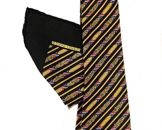5j7g. .Hermes tie and pocket square