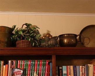 Brass Fire Log Carrier - Brass Platter - Artificial Plants