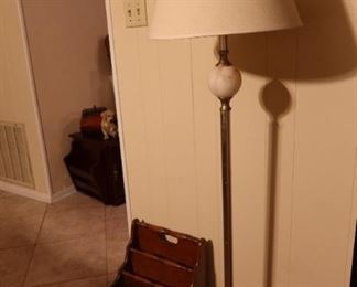Brass Floor Lamp - Vintage Magazine Rack