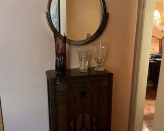 Mirror is sold, antique stereo avail.