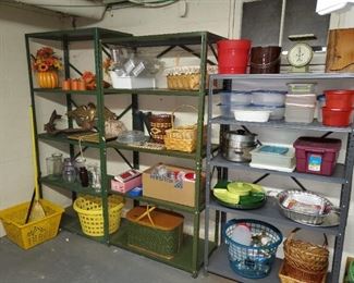 Multiple shelving units