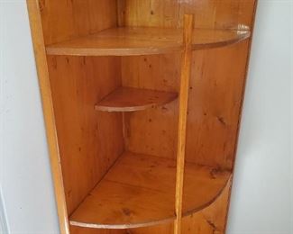 Corner pine shelving