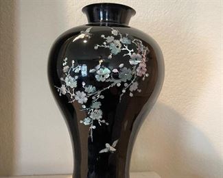 Korean Black Lacquer with Inlay Vase