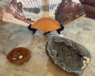 Hand Painted Fan, Geodes