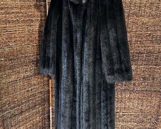 Faux fur full length coat