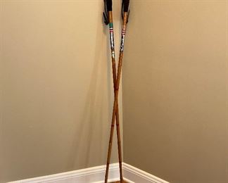 Vintage bamboo ski poles 