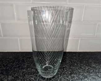 Glass vase signed 