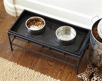 Ballard Designs pet feeder tray and stand