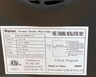 Haier Electric Wine Cellar