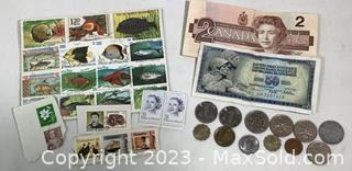 wlot of foreign money and stamps181 t