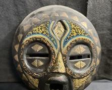 wafrican mask wood and brass5111 t