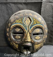 wafrican mask wood and brass5111 t