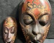 wtwo indonesian wooden masks5091 t