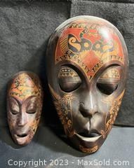 wtwo indonesian wooden masks5091 t