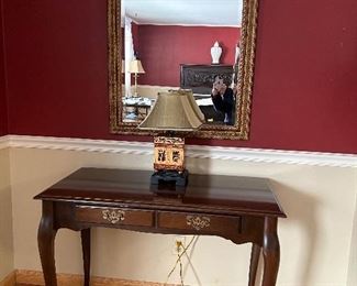 Cherry finish console table