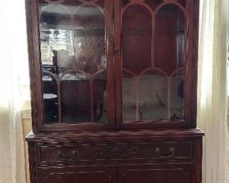 Mahogany china cabinet with dining room table/chairs/ buffet