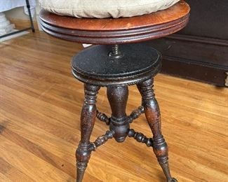 Antique ball and claw piano stool