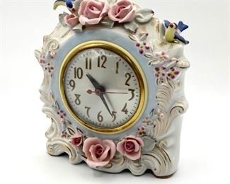 Chikusa Occupied Japan Hand Painted Ceramic Clock